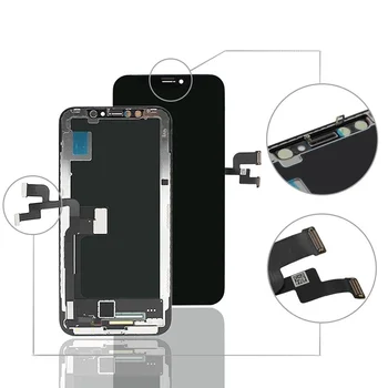 LCD ekran Ekran için iPhone X 6 6S 7 8 5 5S Artı Pantalla için iPhone XR XS MAX 3D AAAA Digitizer Meclisi