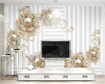 wellyu Modern moda üç boyutlu kabartmalı elmas çiçek 3D arka plan duvar dekorasyon oturma odası bedroompainting