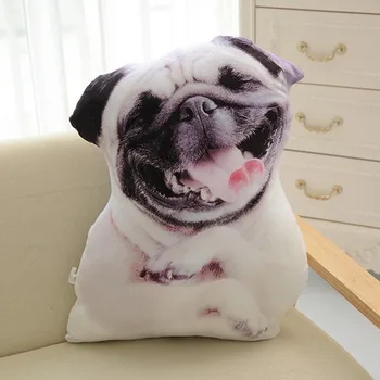 CAMMITEVER 3D Sevimli Köpek Yastık Oyuncak Simülasyon Hayvan Yastık Peluş Baskılı Köpek Sevimli Yastık Yastık