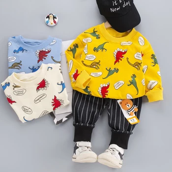 2021 Bebek Kız Giysileri Yürümeye Başlayan Çocuk Giysileri Boys İçin Yenidoğan Uzun Kollu Gömlek+Pantolon 2 adet Çocuk Setleri 1-5 Yaş